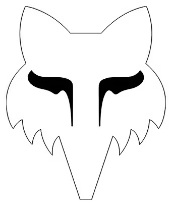 Fox Head 17.8 cm Stickers White