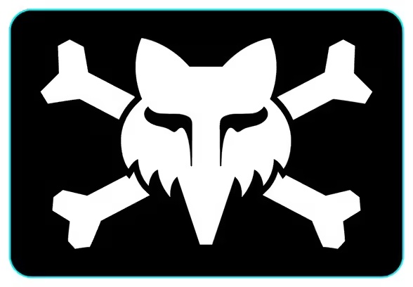 Fox Victory Logo Sticker 3'' Black