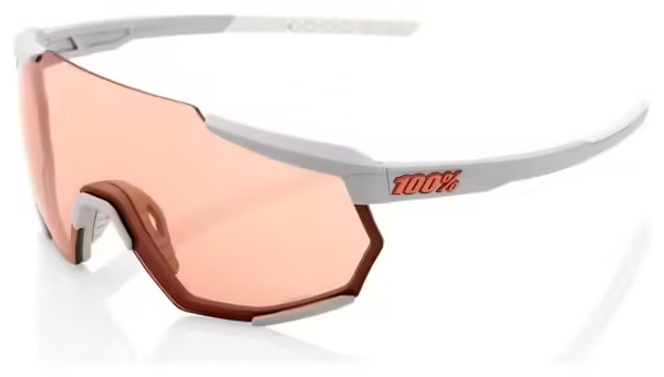 100% Racetrap Sunglasses Soft Tact Stone Grey \/ Coral Lens