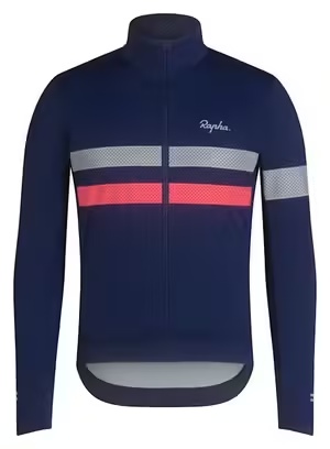 Maillot Manches Long Rapha Brevet Windstopper Bleu\/Rose