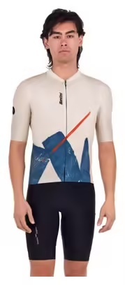 Santini Note Beige Short Sleeve Jersey