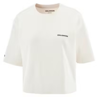 Salomon Logo Tee Beige Women's crop T-shirt