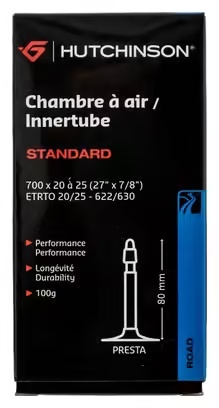 HUTCHINSON Inner Tube STANDARD 700 x 20 - 25mm Presta80mm