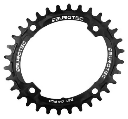 Burgtec Chainring Oval Thick Thin BCD 104 Black