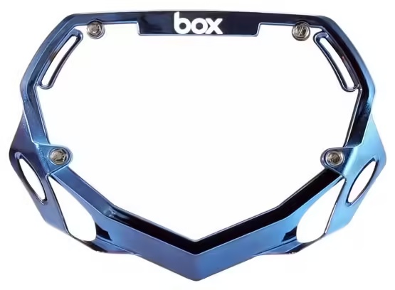 Box Phase 1 Handlebar plate Blue Chrome Small